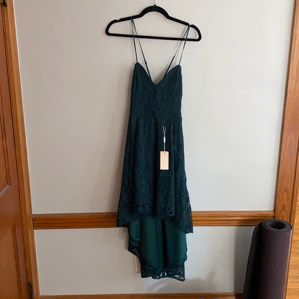 Gorgeous High Low Green Lace Dress